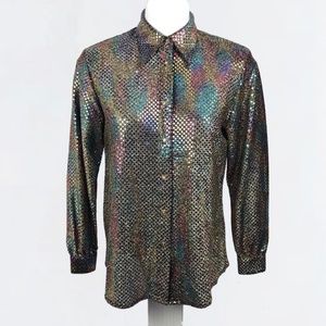 Yves St Clair Confetti Dot Sequin Blouse